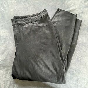 Old Navy Rockstar Mid-Rise Faux Leather Black Pants Size 24